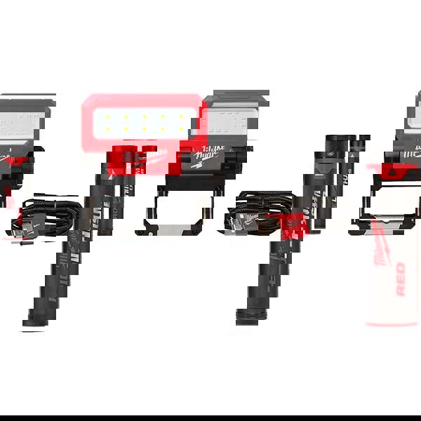 Flashlights; Bulb Type: LED; Type: Spotlight/Lantern; Maximum Light Output (Lumens): 550; Head Swivel Angle: 210; Number Of Light Modes: 3; Batteries Included: Yes; Body Type: Plastic; Battery Size: Integrated; Body Color: Red; Black; Battery Chemistry: L